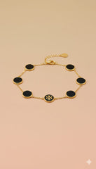 Oynx Disc Black Chain Bracelet