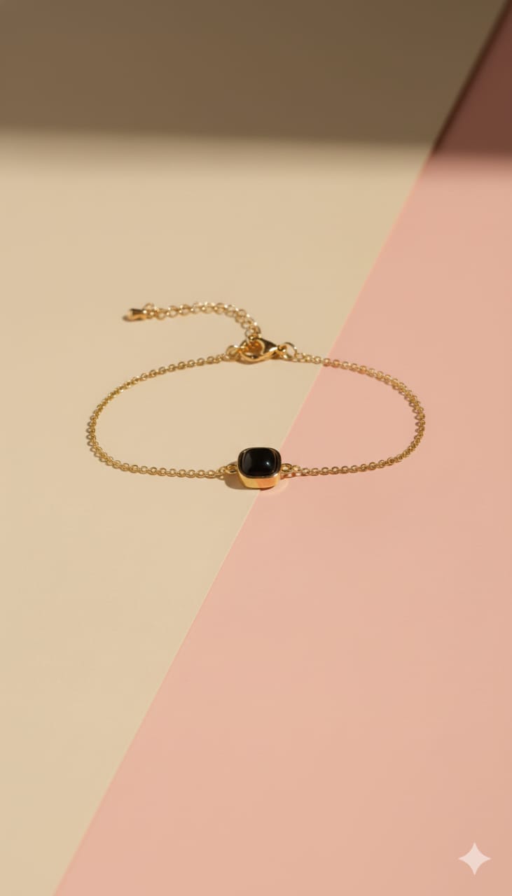 Black Stone Chain Bracelet
