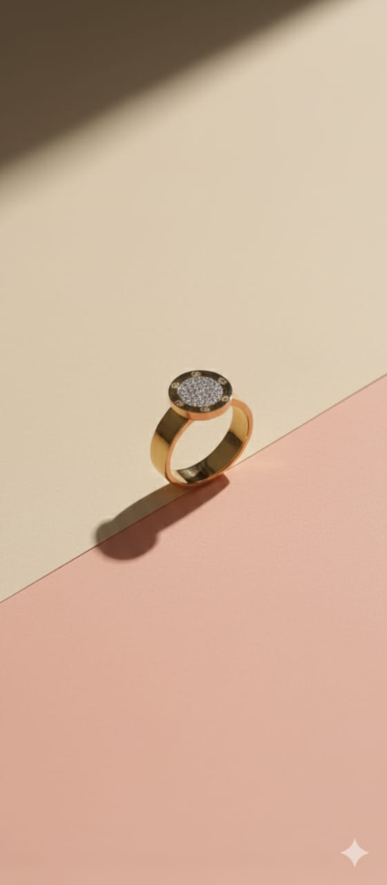 Pav Diamond Solitaire Ring